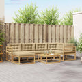 Outdoor-Sofagarnitur 7 pcs Weiß und Beige