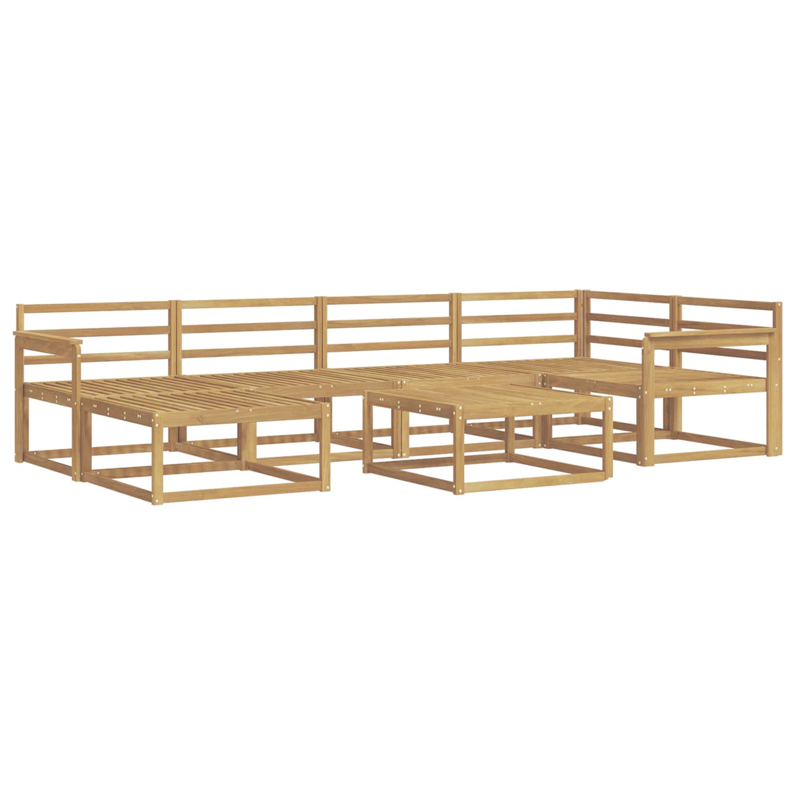 Outdoor-Sofagarnitur 7 pcs Weiß Massivholz Akazie