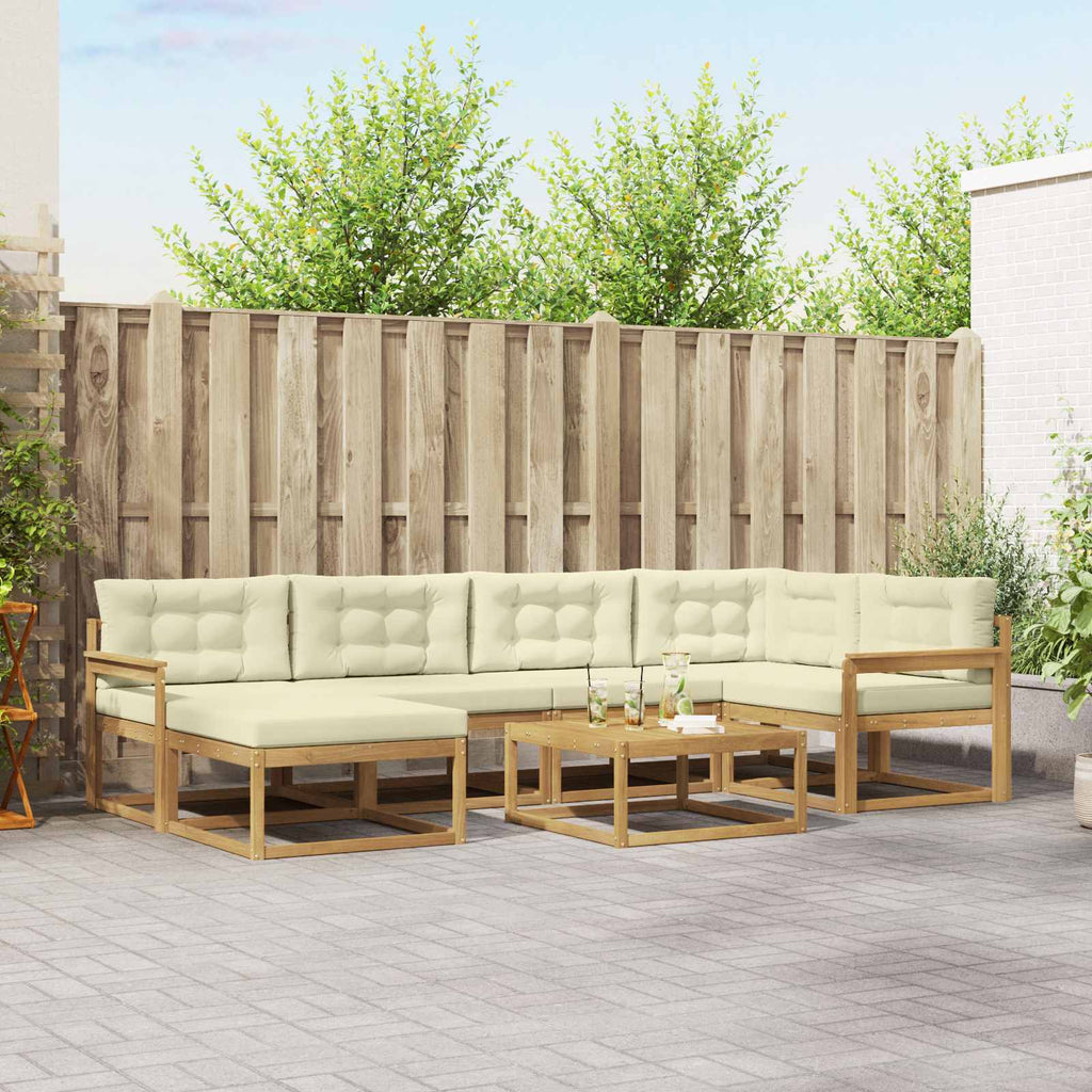 Outdoor-Sofagarnitur 7 pcs Weiß und Creme