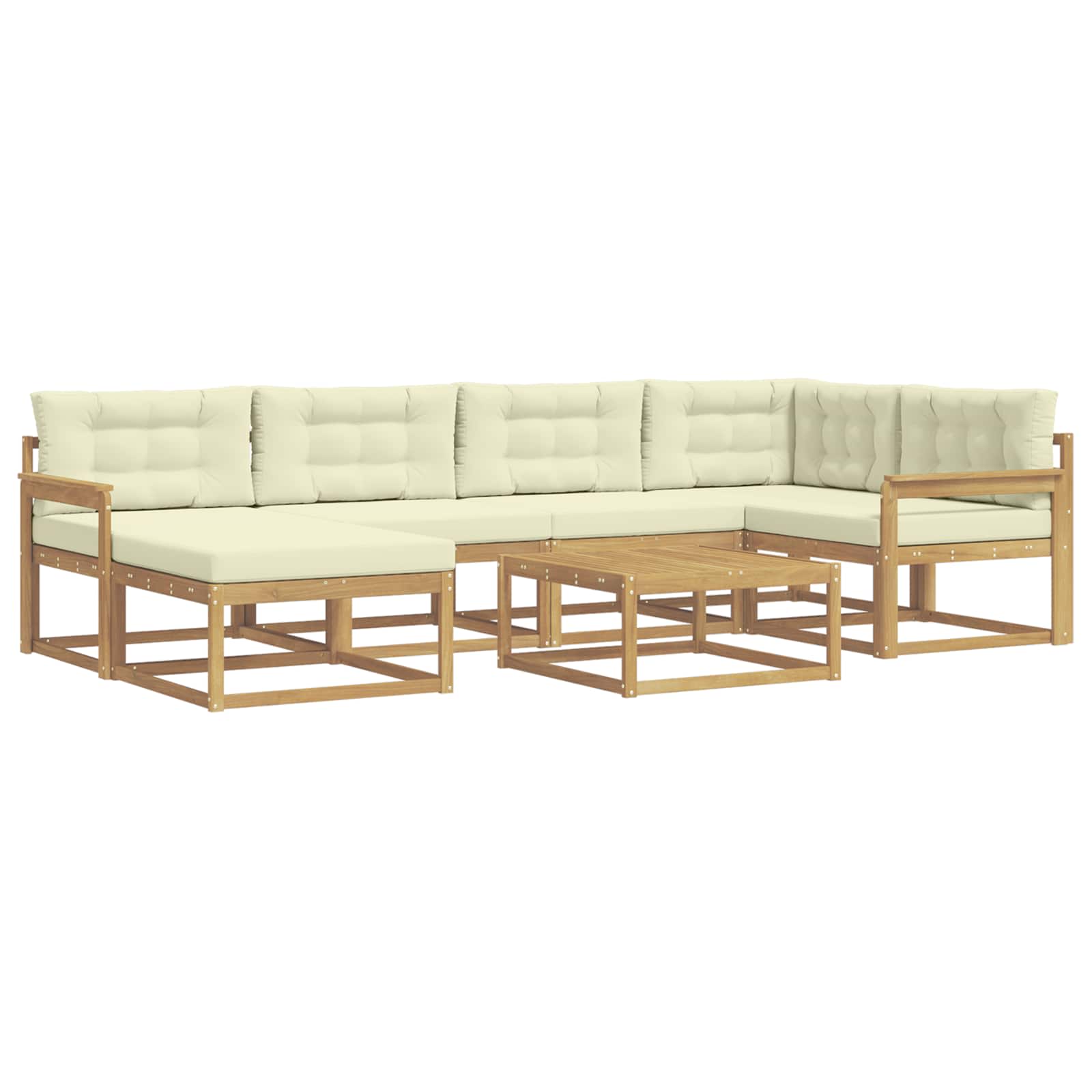 Outdoor-Sofagarnitur 7 pcs Weiß und Creme