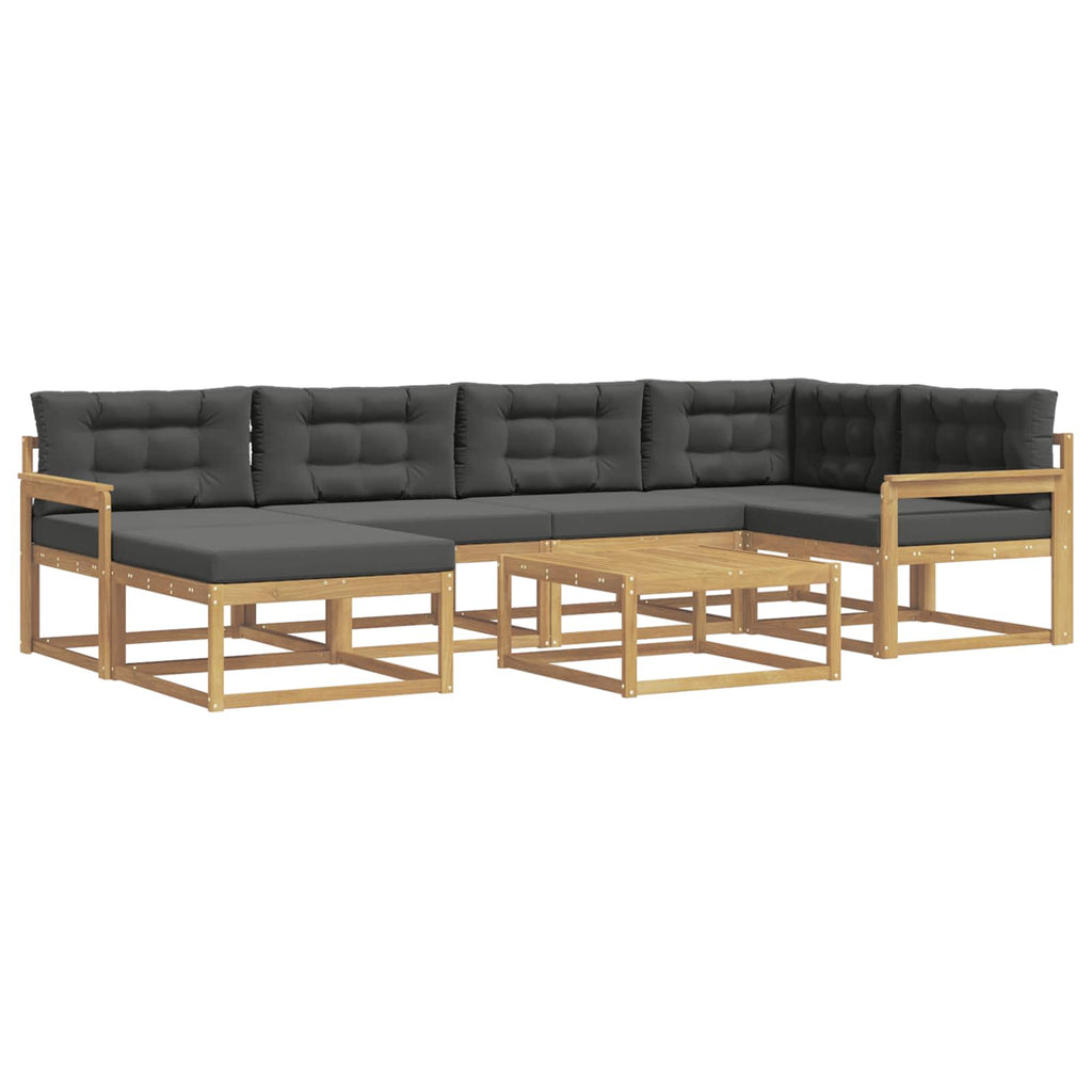 Outdoor-Sofagarnitur 7 pcs Weiß und Anthrazit