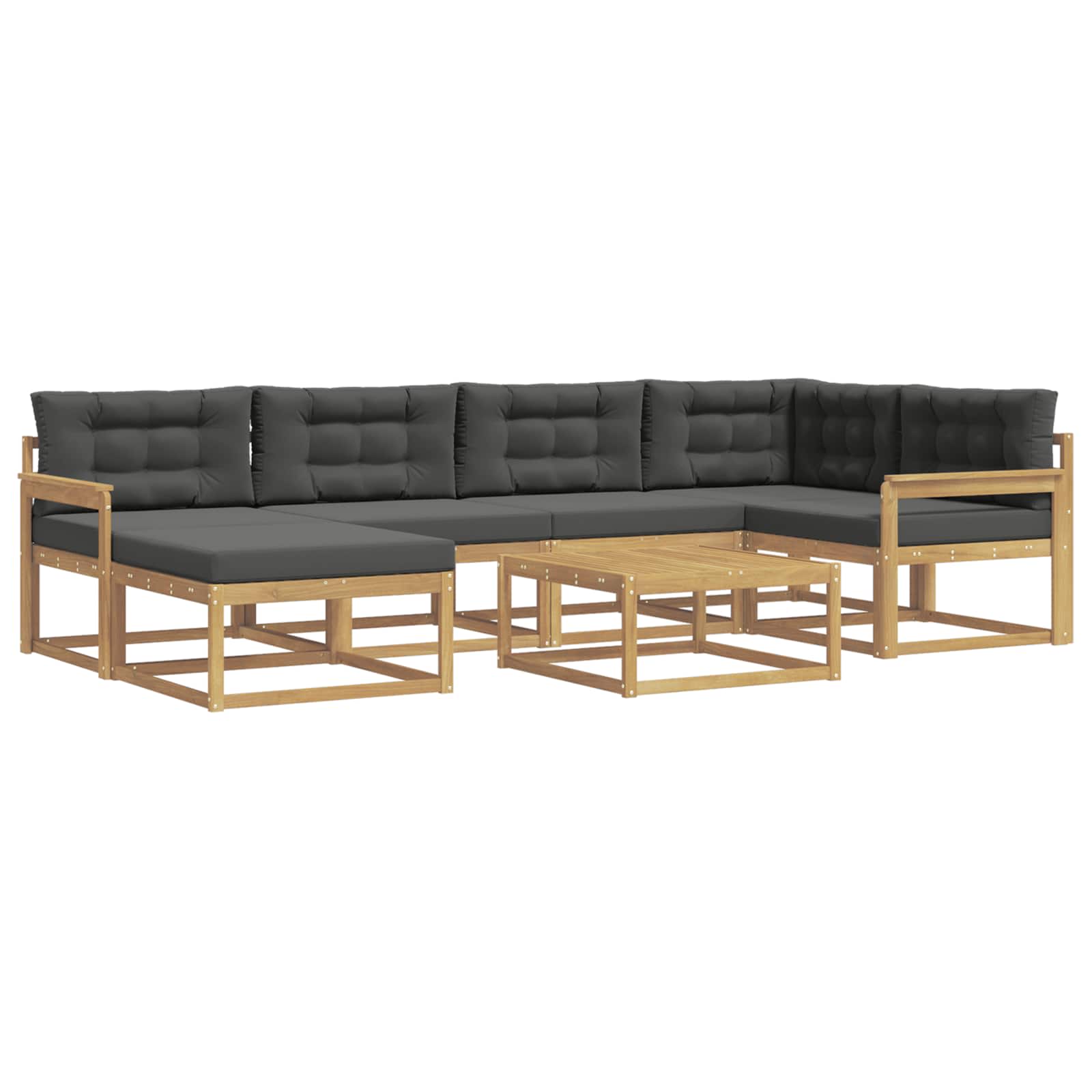 Outdoor-Sofagarnitur 7 pcs Weiß und Anthrazit
