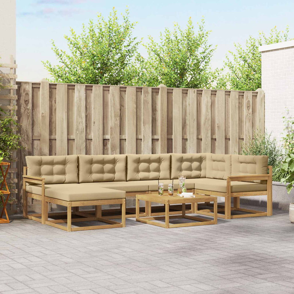 Outdoor-Sofagarnitur 7 pcs Weiß und Beige
