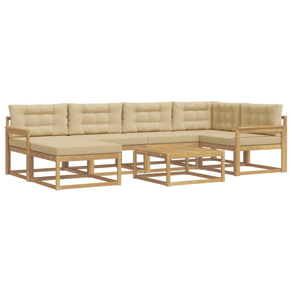 Outdoor-Sofagarnitur 7 pcs Weiß und Beige