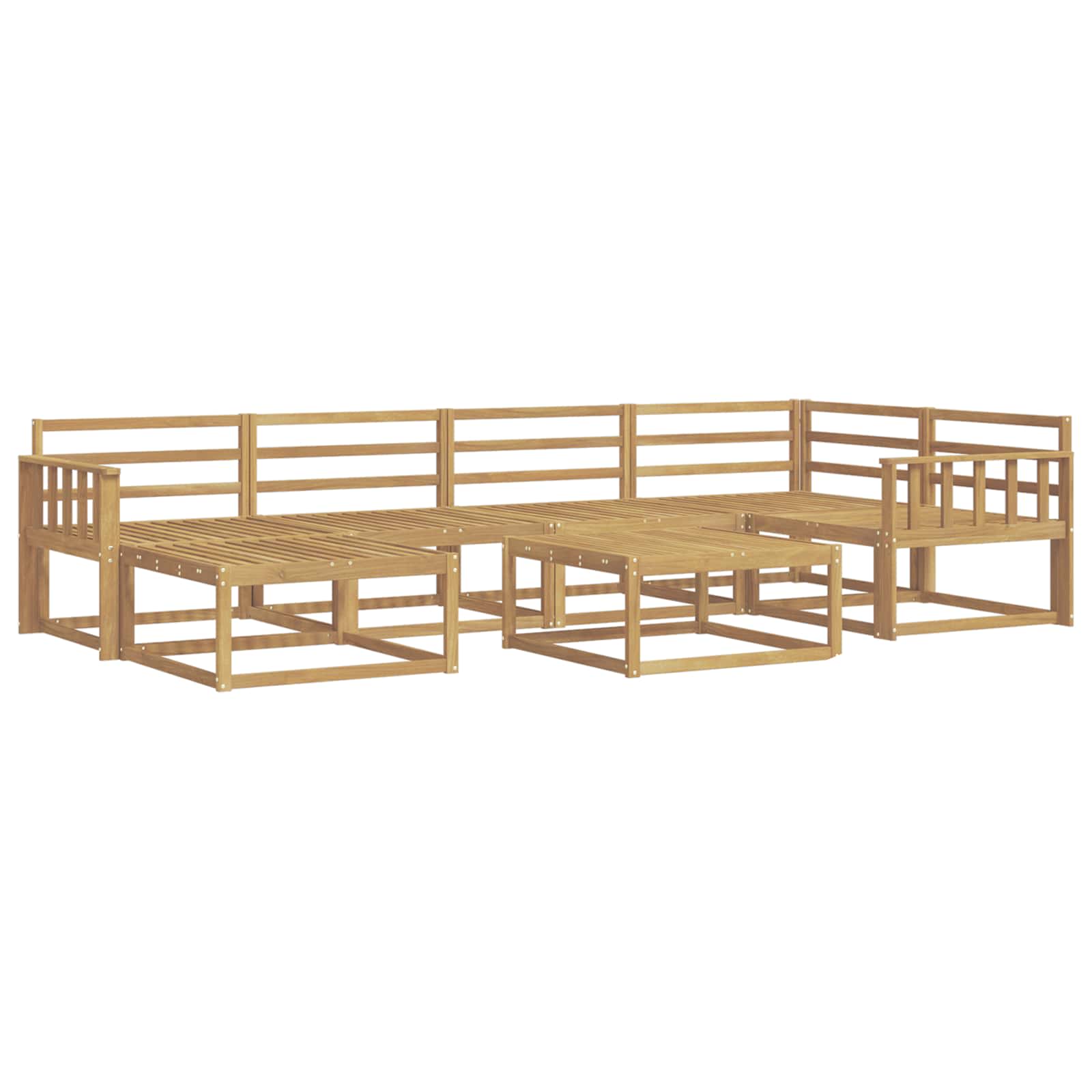 Outdoor-Sofagarnitur 7 pcs Weiß Massivholz Akazie
