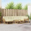 Outdoor-Sofagarnitur 7 pcs Weiß und Creme