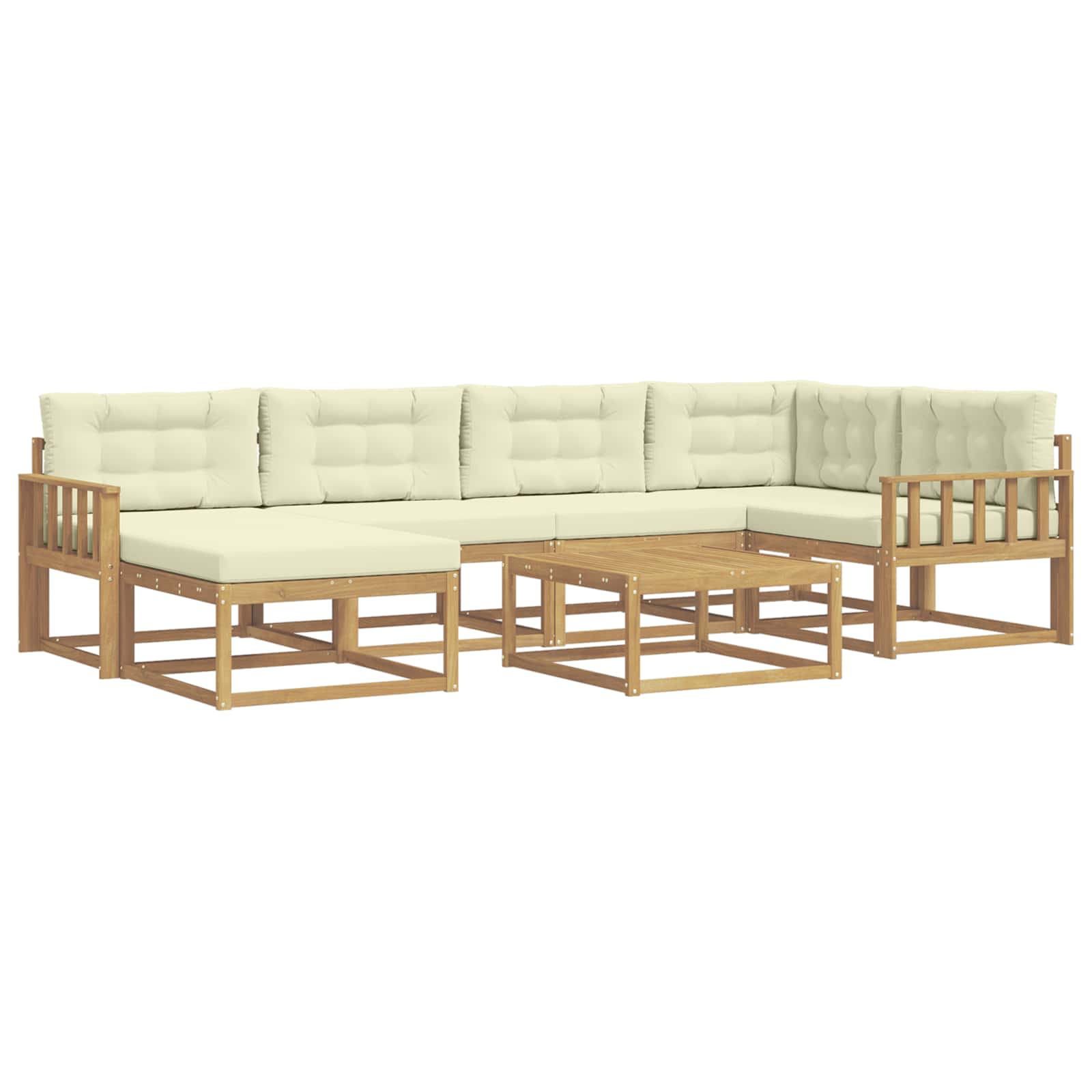 Outdoor-Sofagarnitur 7 pcs Weiß und Creme