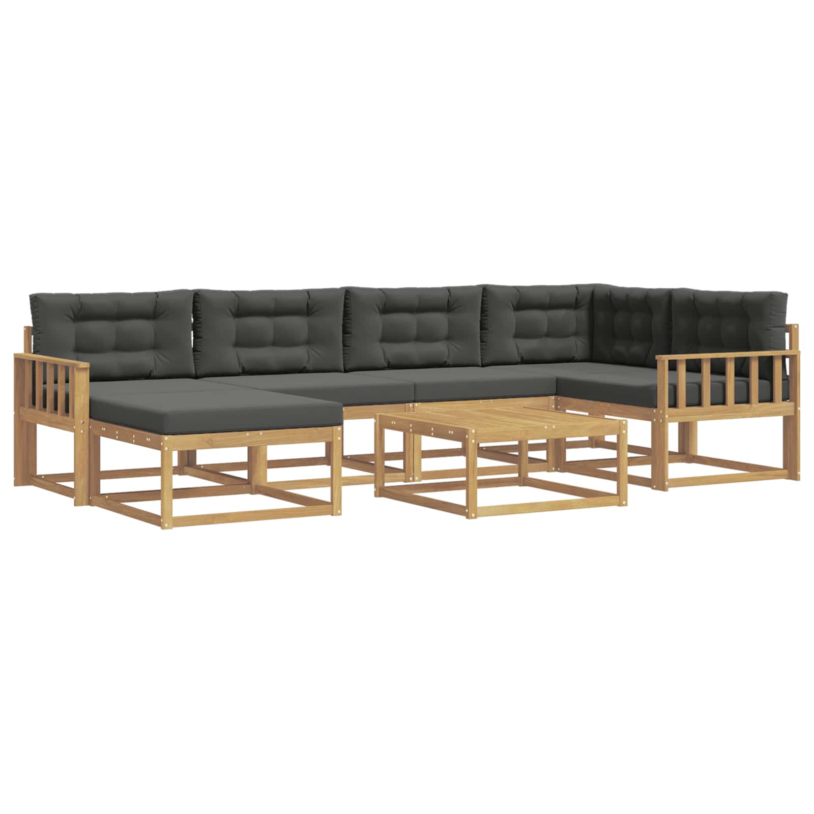 Outdoor-Sofagarnitur 7 pcs Weiß und Anthrazit