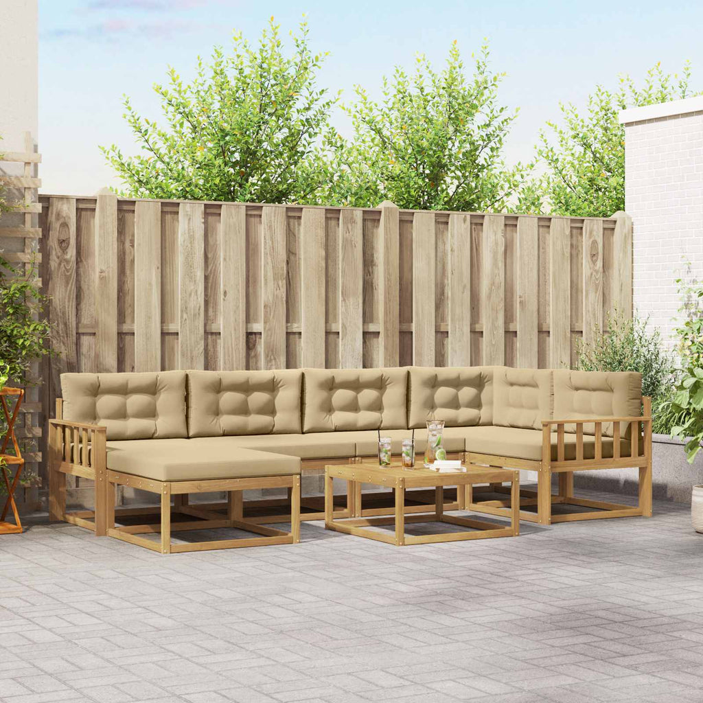 Outdoor-Sofagarnitur 7 pcs Weiß und Beige