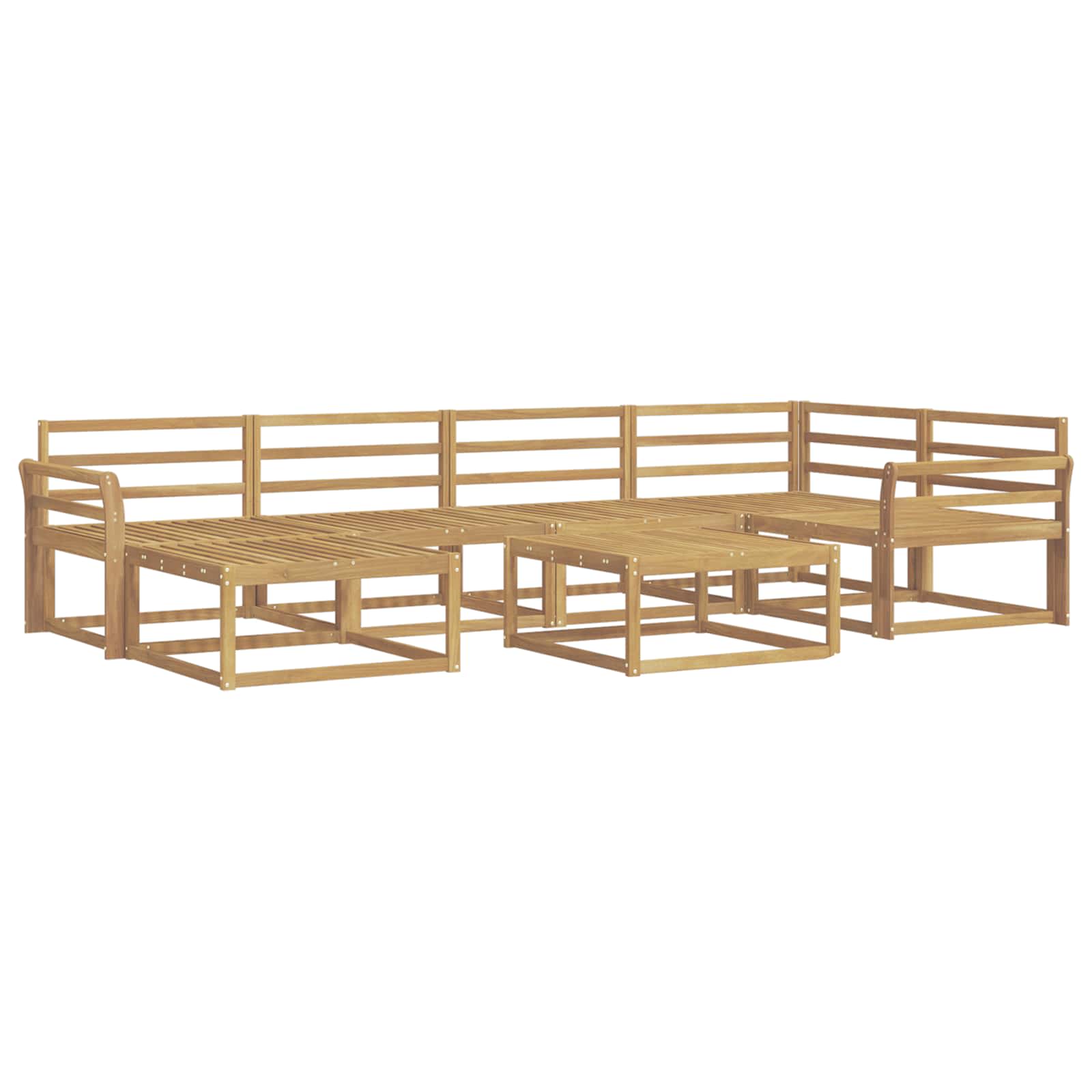 Outdoor-Sofagarnitur 7 pcs Weiß Massivholz Akazie