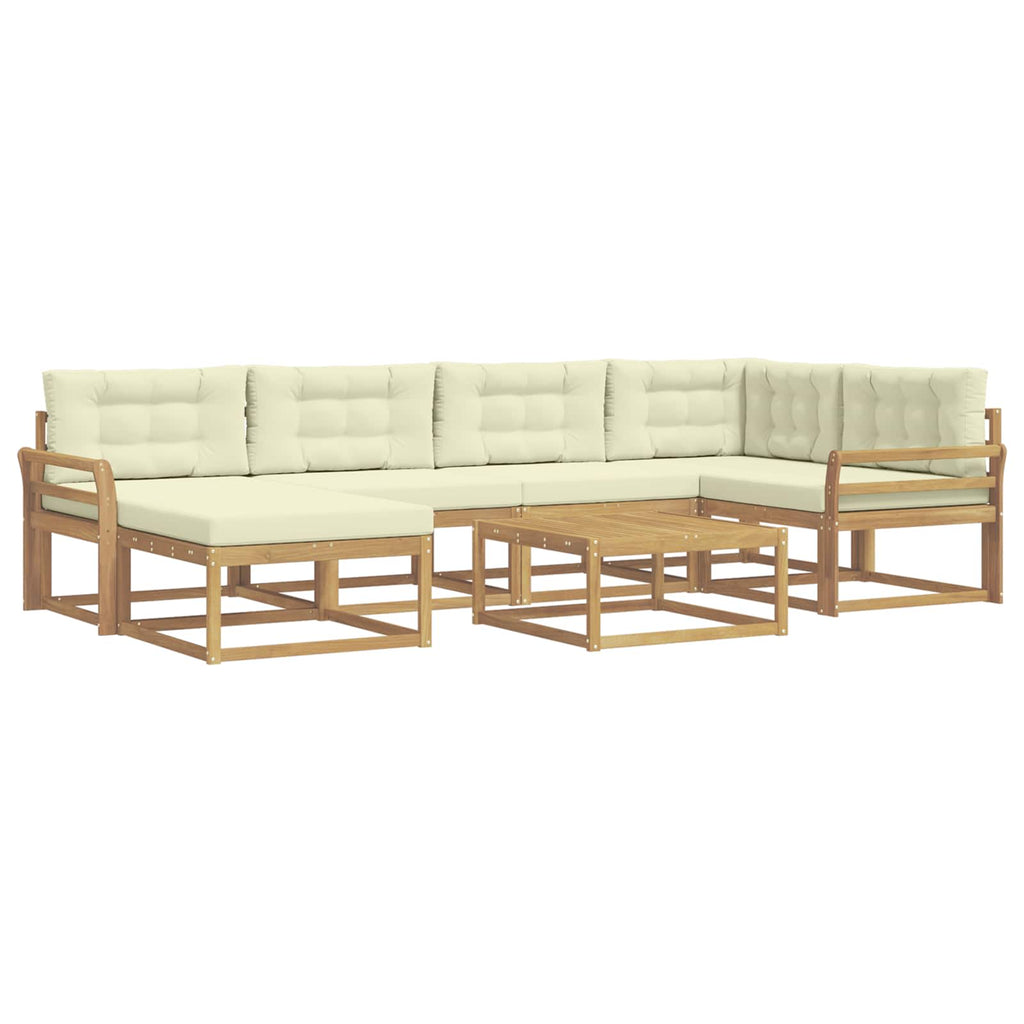Outdoor-Sofagarnitur 7 pcs Weiß und Creme