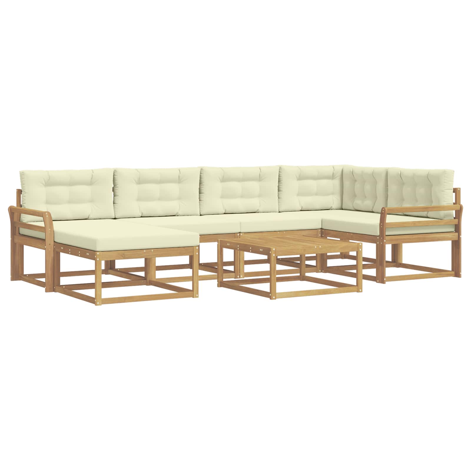 Outdoor-Sofagarnitur 7 pcs Weiß und Creme