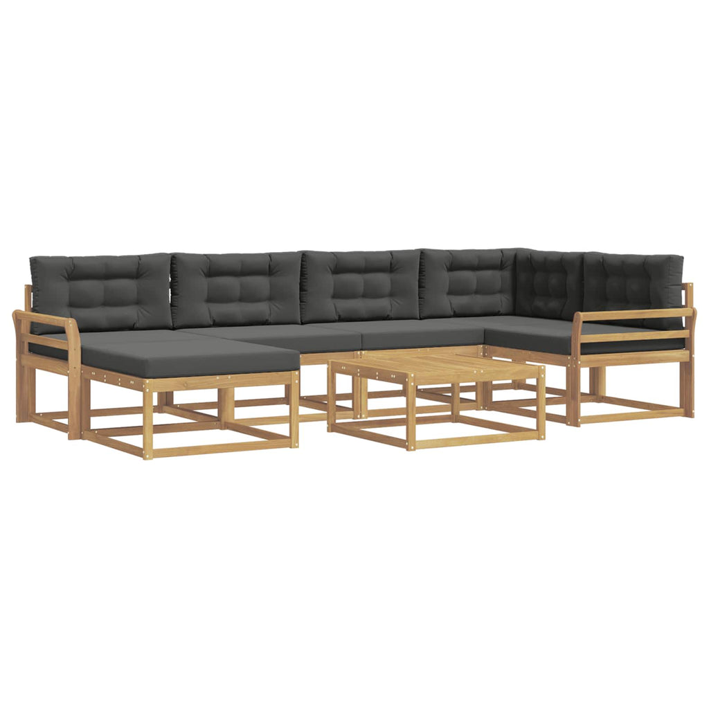 Outdoor-Sofagarnitur 7 pcs Weiß und Anthrazit