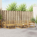 Outdoor-Sofagarnitur 7 pcs Weiß Massivholz Akazie