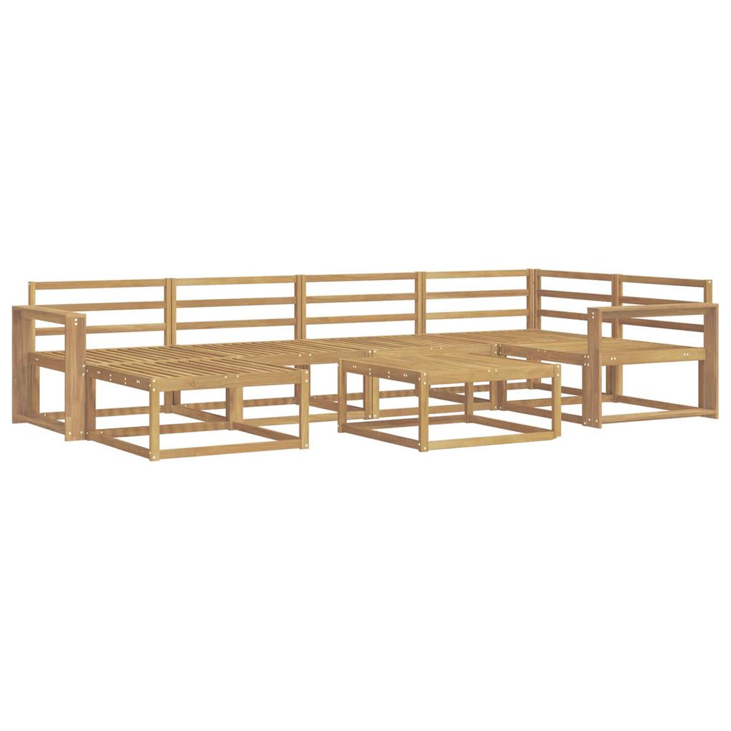 Outdoor-Sofagarnitur 7 pcs Weiß Massivholz Akazie