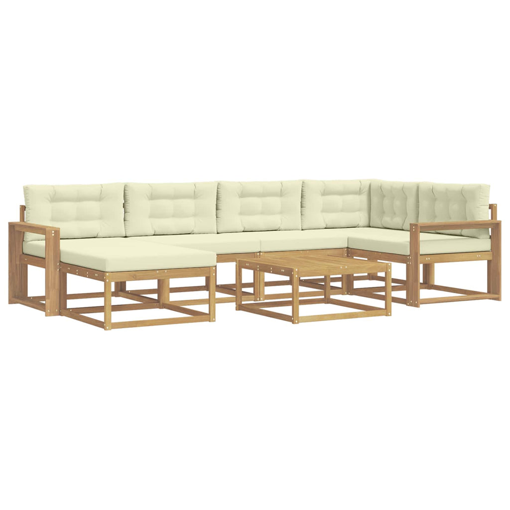 Outdoor-Sofagarnitur 7 pcs Weiß und Creme