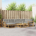 Outdoor-Sofagarnitur 7 pcs Weiß und Hellgrau