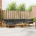 Outdoor-Sofagarnitur 7 pcs Weiß und Anthrazit