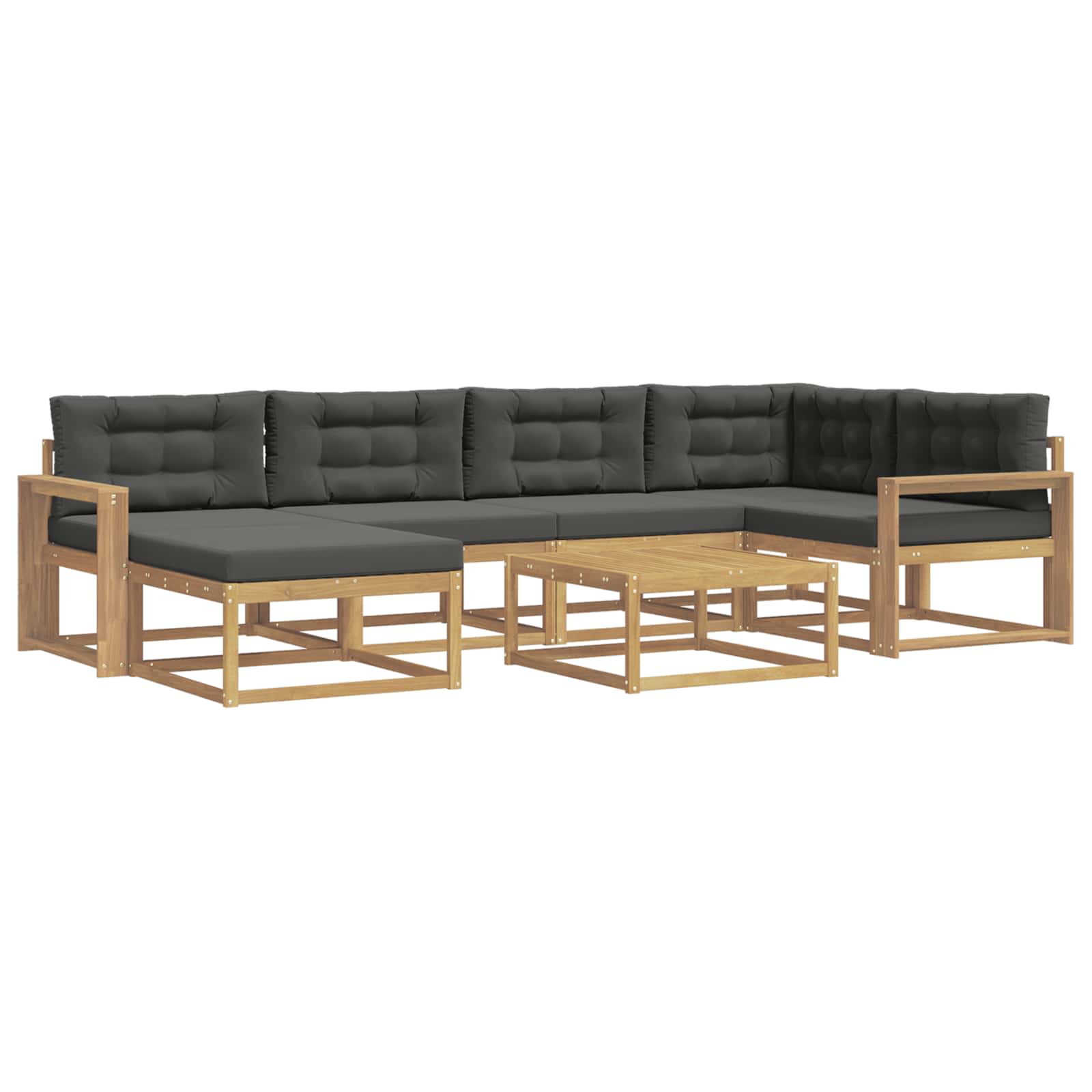 Outdoor-Sofagarnitur 7 pcs Weiß und Anthrazit