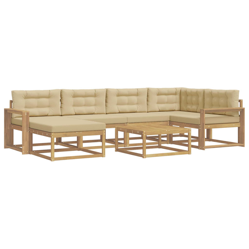 Outdoor-Sofagarnitur 7 pcs Weiß und Beige