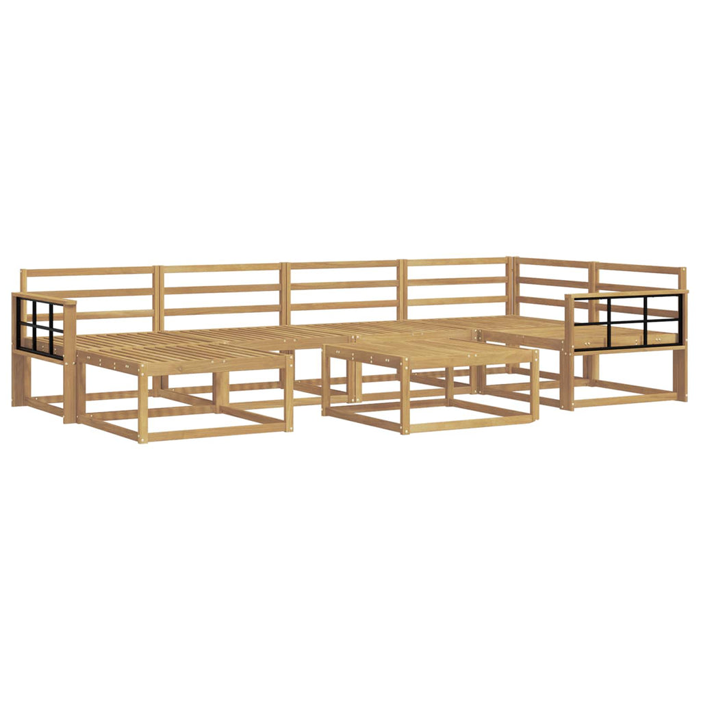 Outdoor-Sofagarnitur 7 pcs Weiß Massivholz Akazie