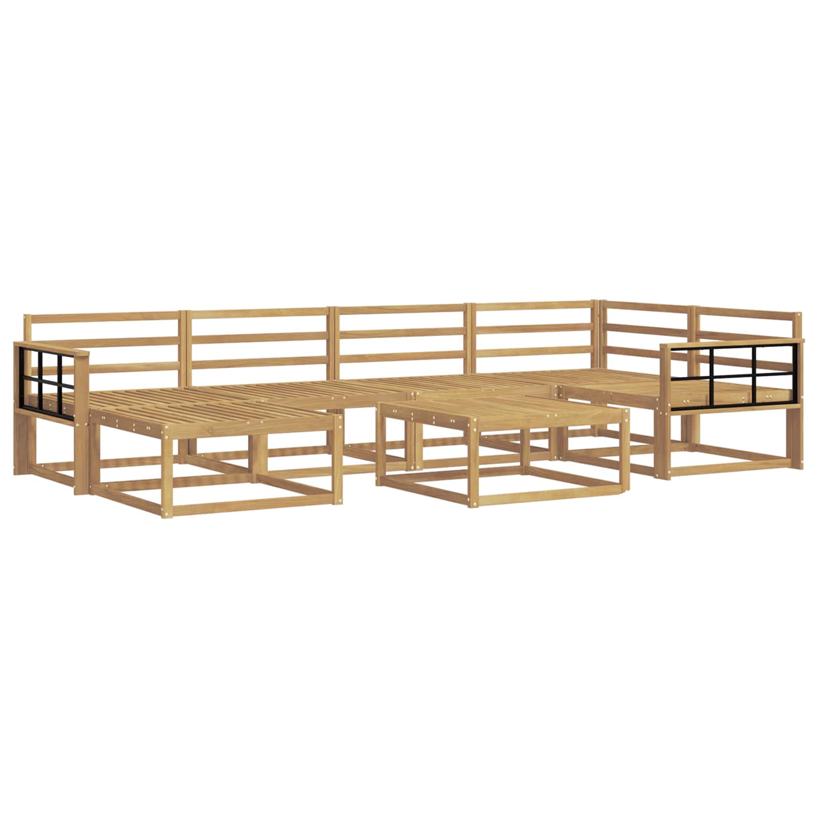 Outdoor-Sofagarnitur 7 pcs Weiß Massivholz Akazie