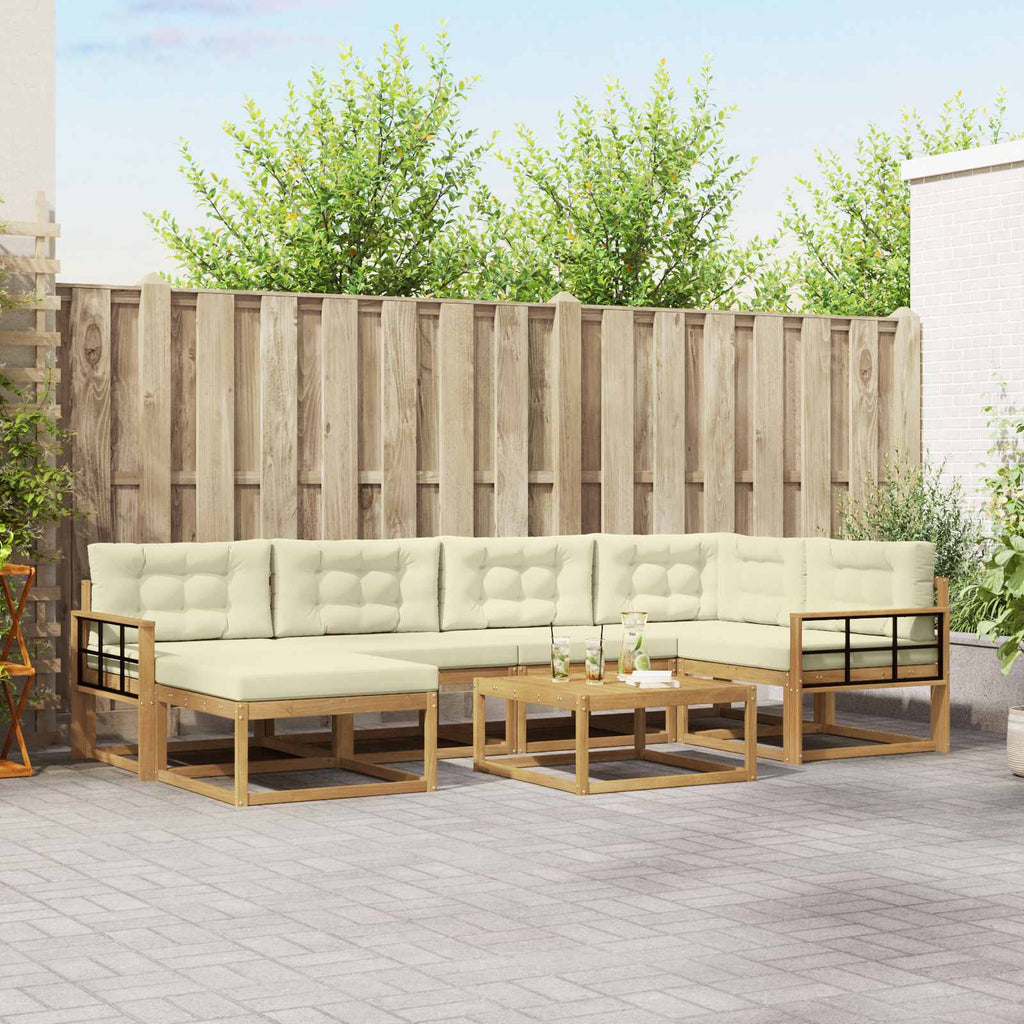 Outdoor-Sofagarnitur 7 pcs Weiß und Creme