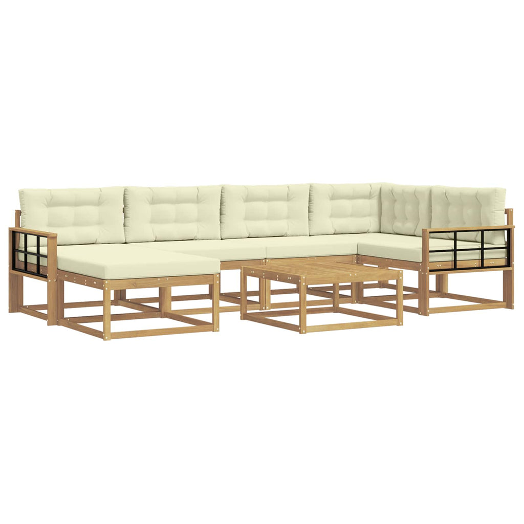 Outdoor-Sofagarnitur 7 pcs Weiß und Creme