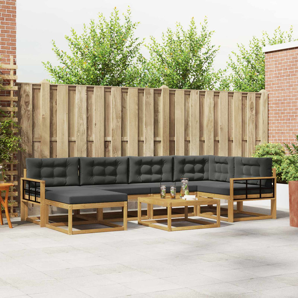 Outdoor-Sofagarnitur 7 pcs Weiß und Anthrazit