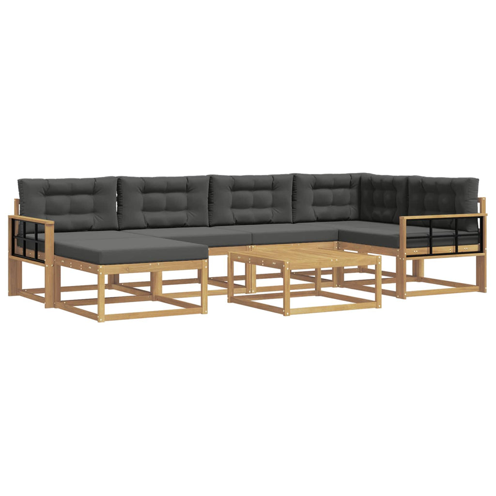 Outdoor-Sofagarnitur 7 pcs Weiß und Anthrazit