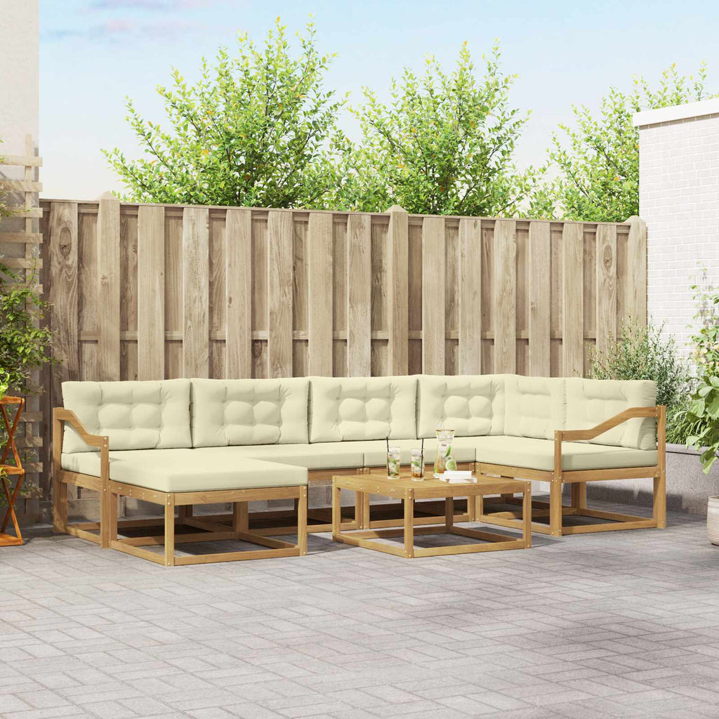 Outdoor-Sofagarnitur 7 pcs Weiß und Creme