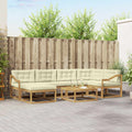 Outdoor-Sofagarnitur 7 pcs Weiß und Creme