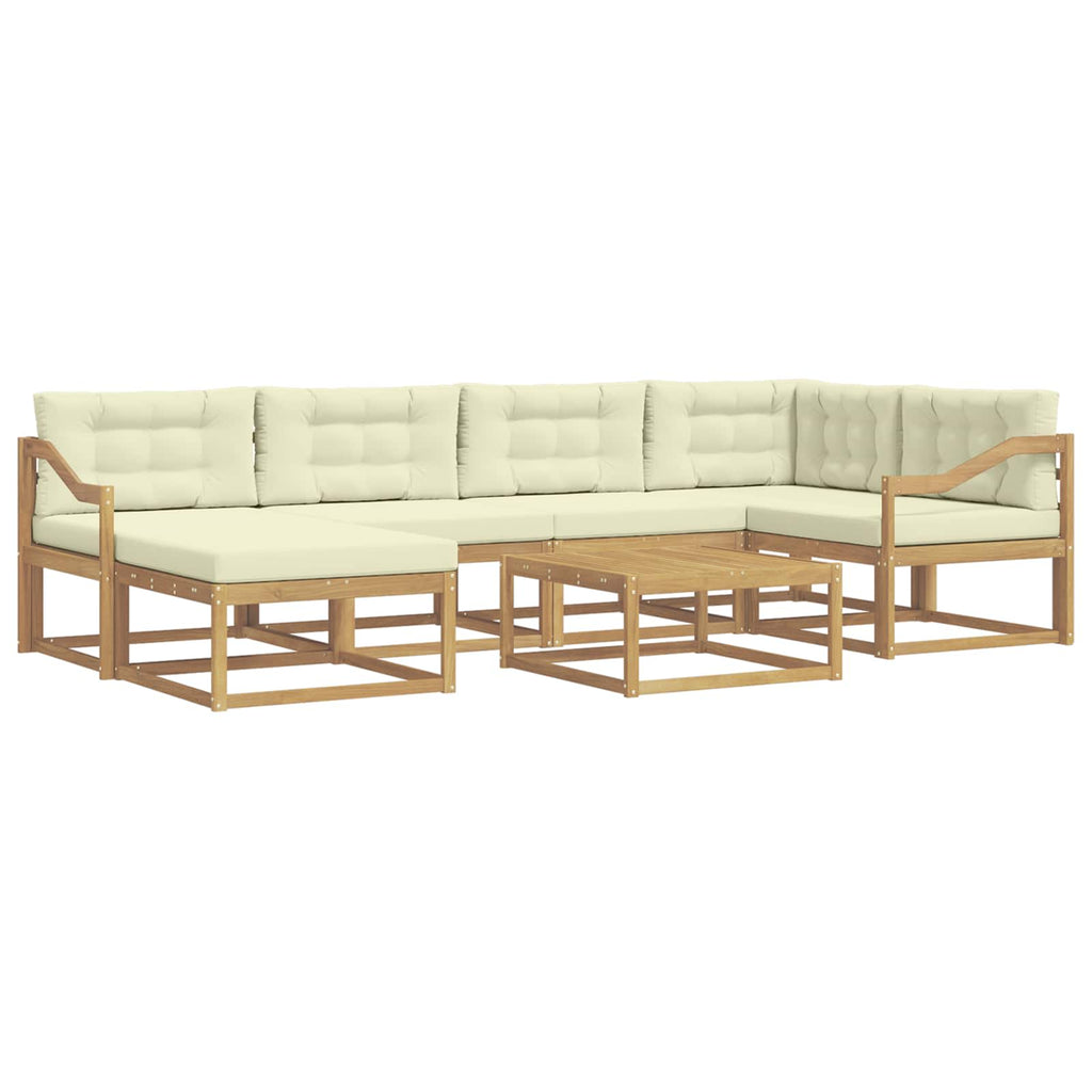 Outdoor-Sofagarnitur 7 pcs Weiß und Creme