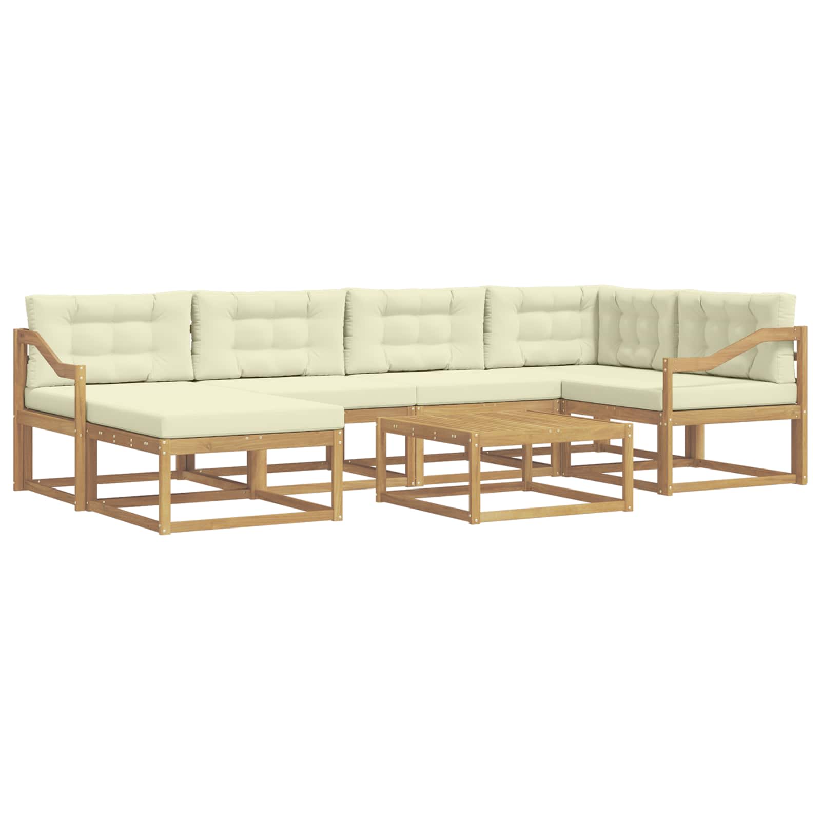 Outdoor-Sofagarnitur 7 pcs Weiß und Creme