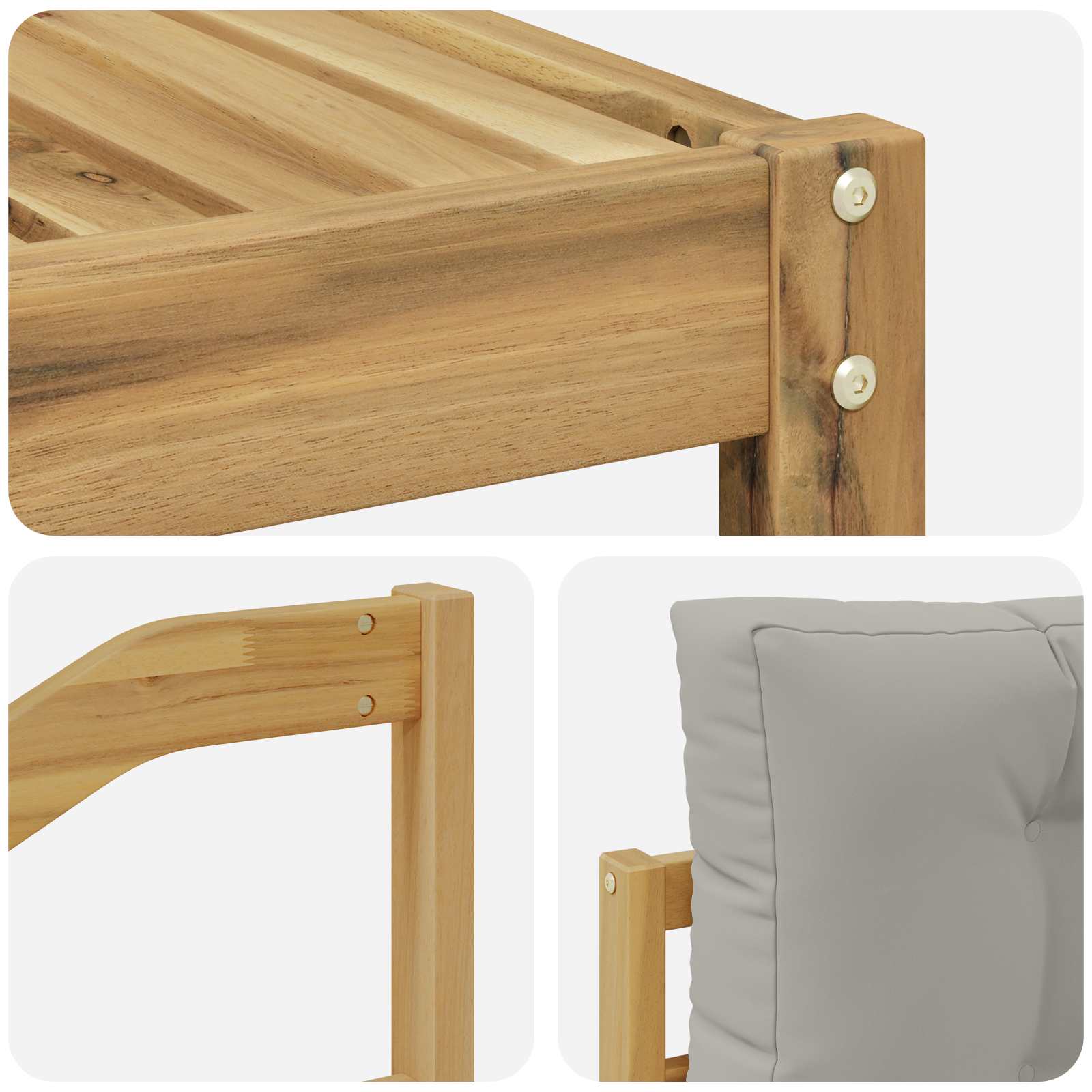 Outdoor-Sofagarnitur 7 pcs Weiß und Hellgrau