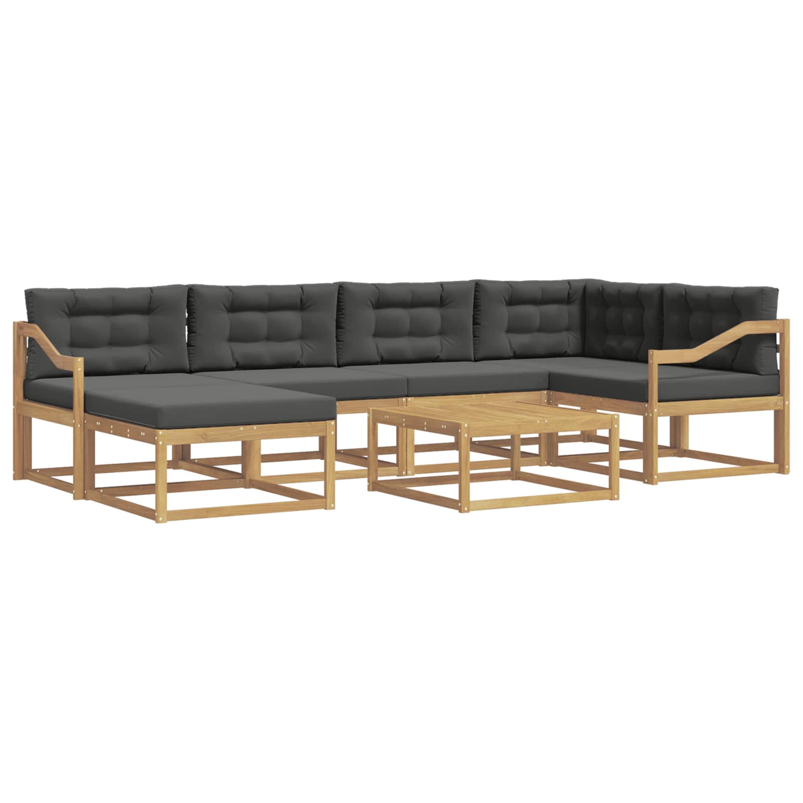 Outdoor-Sofagarnitur 7 pcs Weiß und Anthrazit