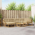 Outdoor-Sofagarnitur 7 pcs Weiß und Beige