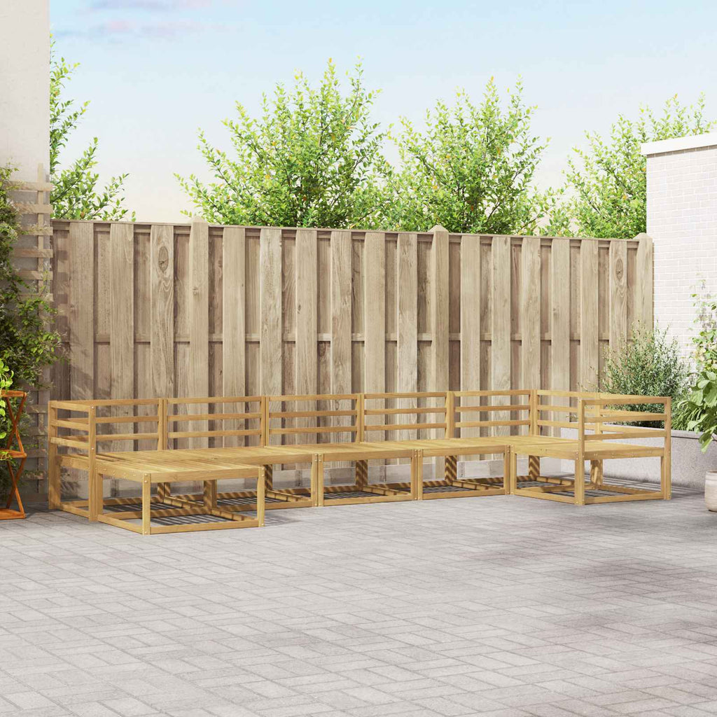 Outdoor-Sofagarnitur 7 pcs Weiß Massivholz Akazie
