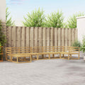 Outdoor-Sofagarnitur 7 pcs Weiß Massivholz Akazie