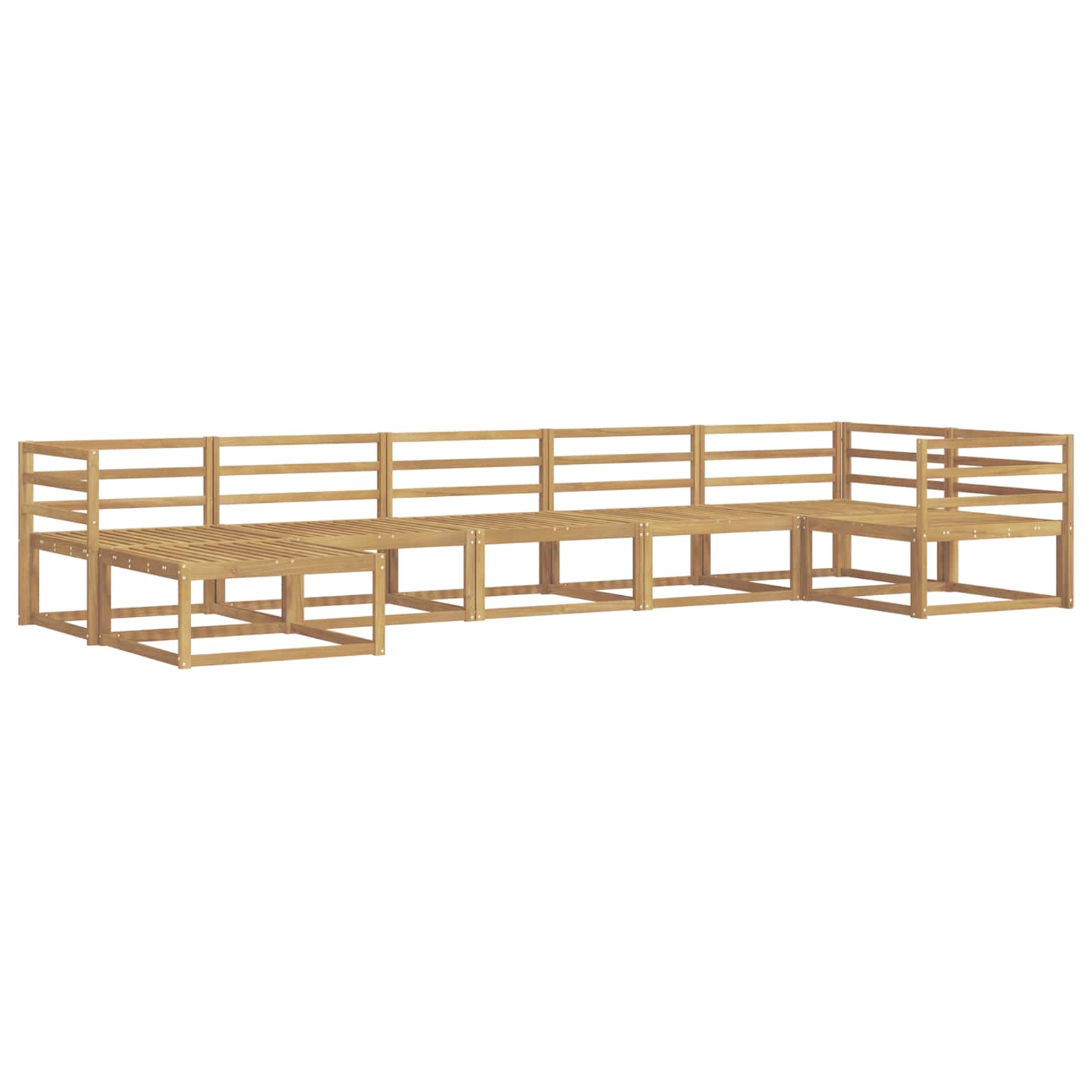 Outdoor-Sofagarnitur 7 pcs Weiß Massivholz Akazie