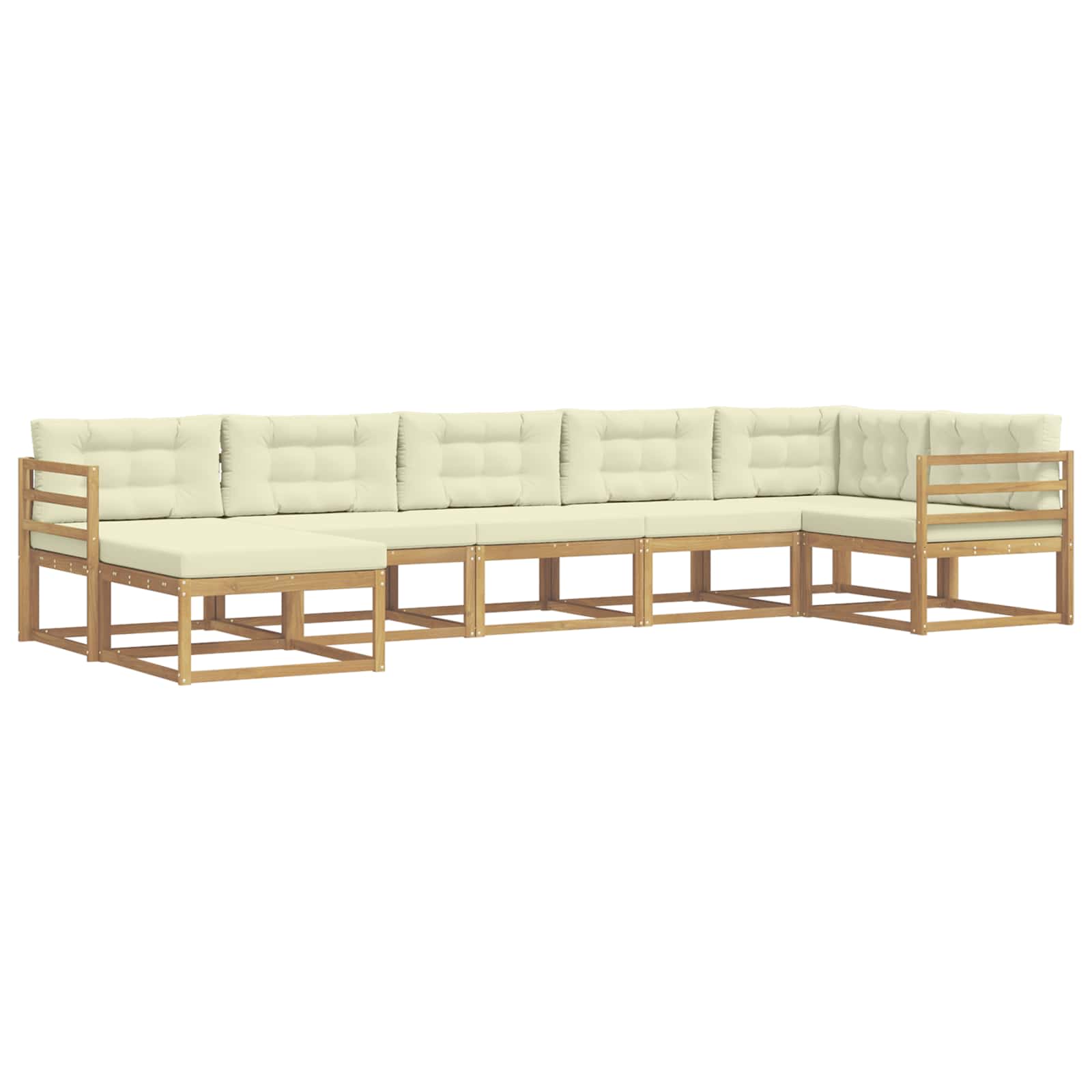 Outdoor-Sofagarnitur mit Kissen 7 pcs Weiß und Creme