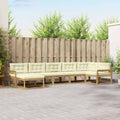 Outdoor-Sofagarnitur mit Kissen 7 pcs Weiß und Creme