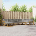 Outdoor-Sofagarnitur mit Kissen 7 pcs Weiß und Hellgrau