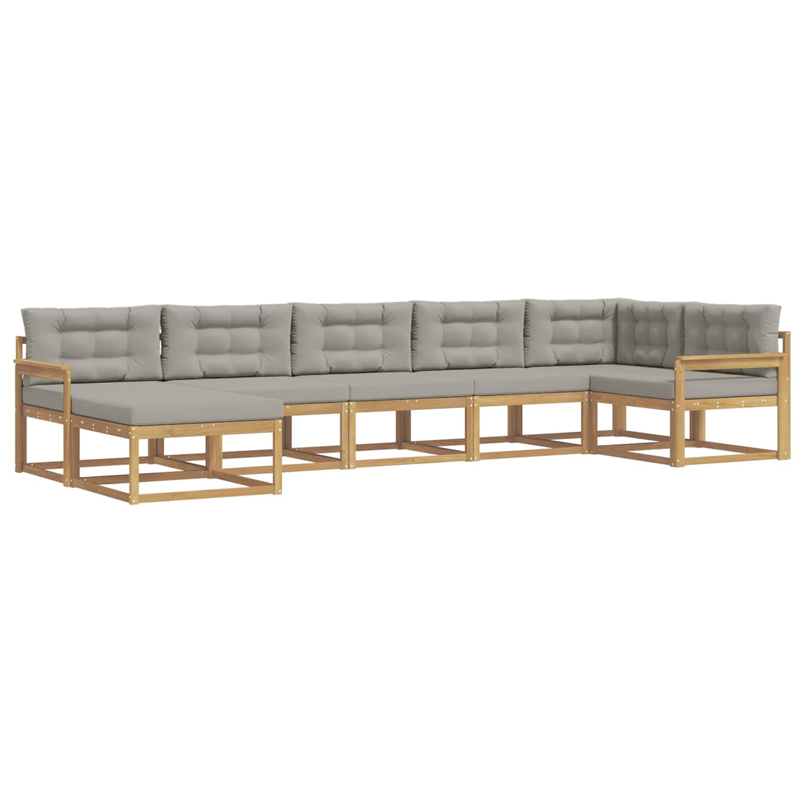 Outdoor-Sofagarnitur mit Kissen 7 pcs Weiß und Hellgrau