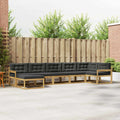 Outdoor-Sofagarnitur mit Kissen 7 pcs Weiß und Anthrazit