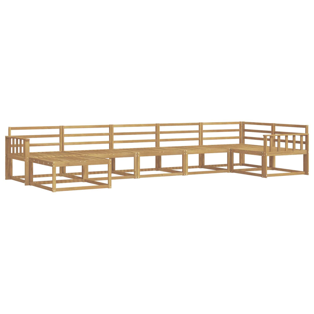 Outdoor-Sofagarnitur 7 pcs Weiß Massivholz Akazie