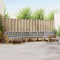 Outdoor-Sofagarnitur mit Kissen 7 pcs Weiß und Hellgrau