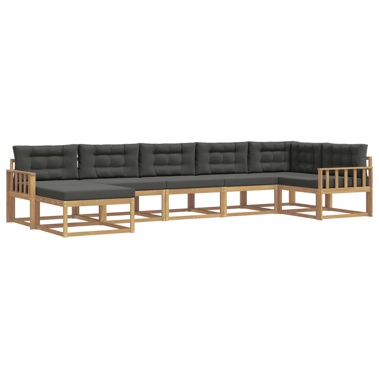 Outdoor-Sofagarnitur mit Kissen 7 pcs Weiß und Anthrazit