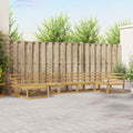 Outdoor-Sofagarnitur 7 pcs Weiß Massivholz Akazie
