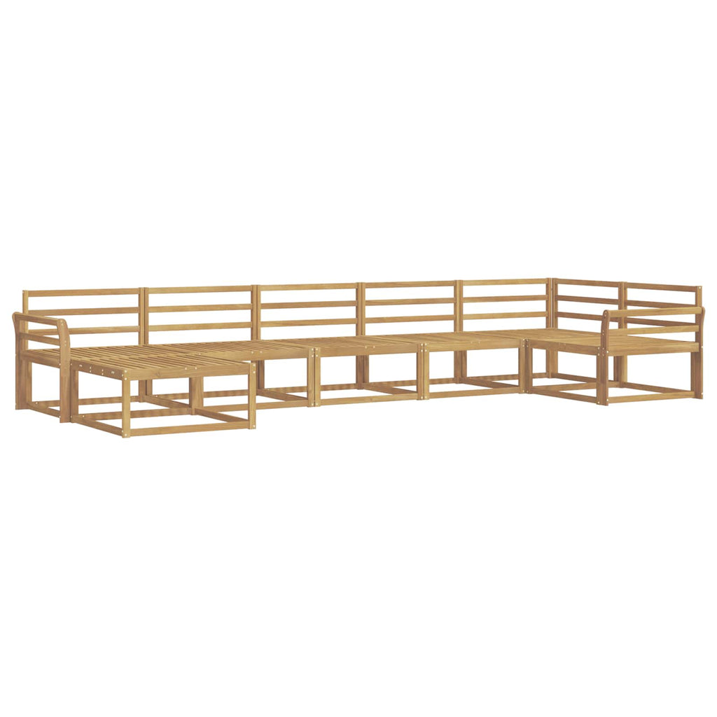 Outdoor-Sofagarnitur 7 pcs Weiß Massivholz Akazie